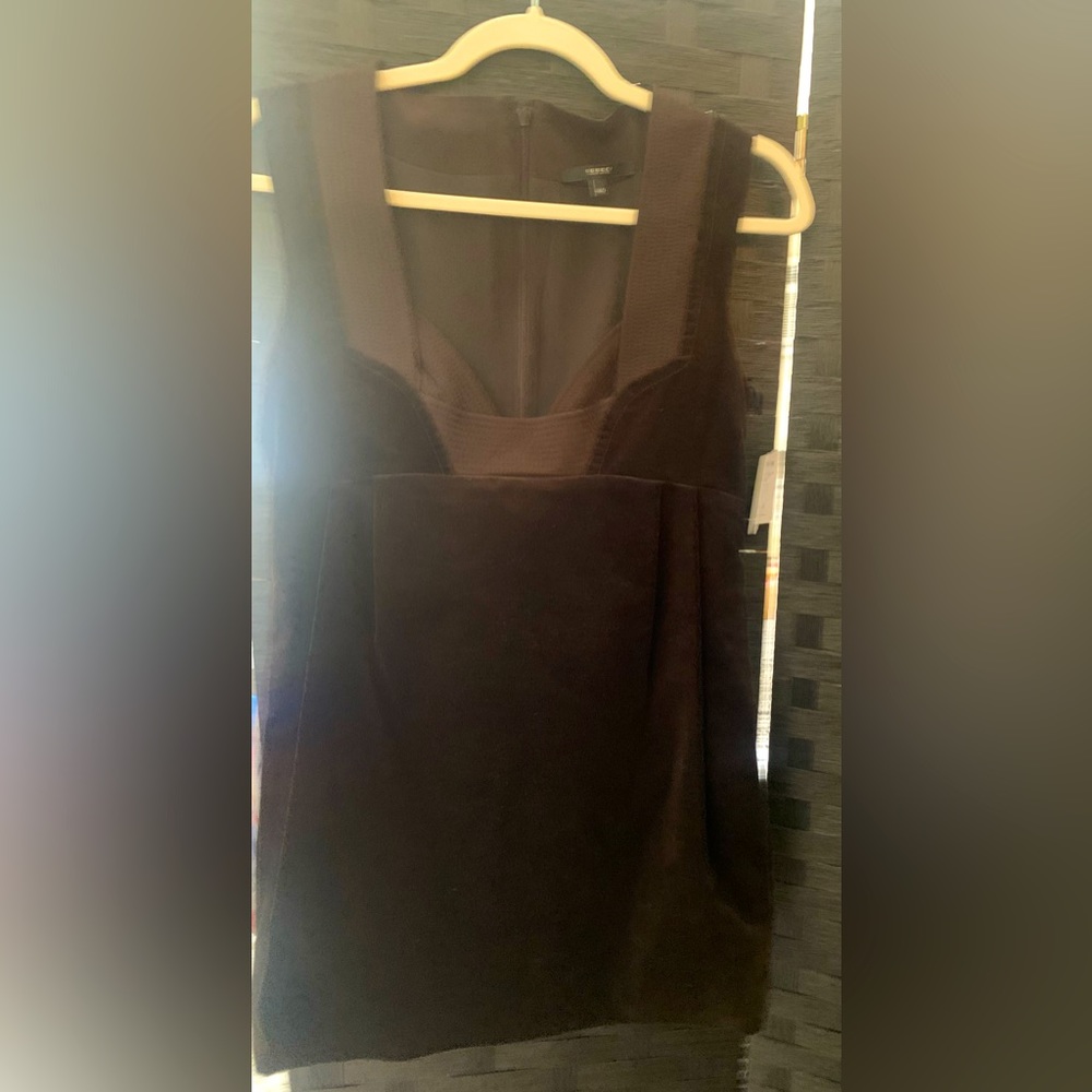 Gorgeous Mini Dark Chocolate built in bustier velvet Authentic Gucci dress.